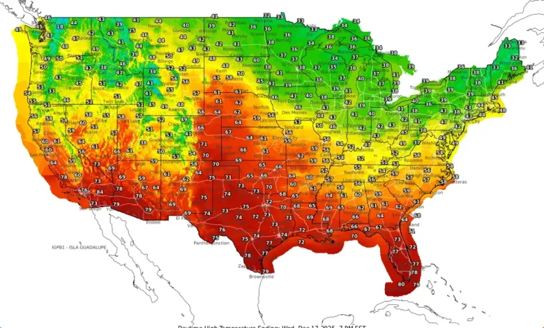 A big change in US weather is coming after weekend snow storm