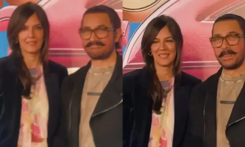 Aamir Khan Attends Kis Kisko Pyaar Karoon 2 Premiere With Girlfriend Gauri Spratt, Couple Cutely Poses For Paps