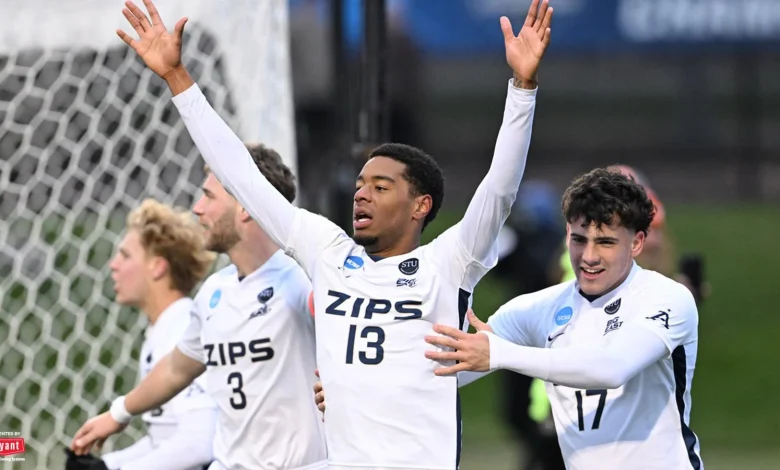 Agunbiade's Brace Advances Akron to NCAA Tournament Quarterfinals - University of Akron Athletics