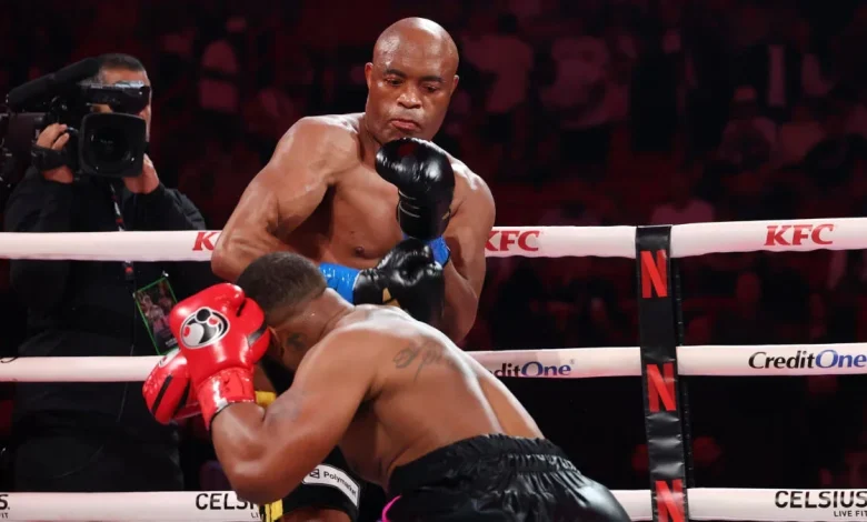 Anderson Silva, 50, knocks out Tyron Woodley in Miami boxing match