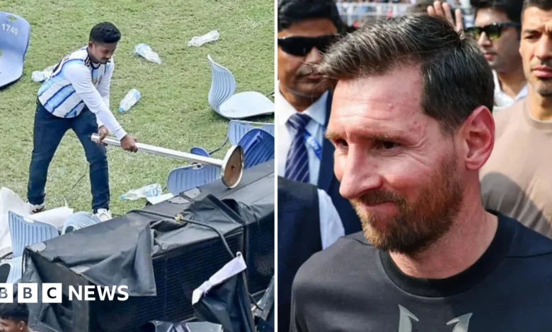 Anger at Lionel Messi 'GOAT' India tour as fans throw chairs and bottles at stadium event