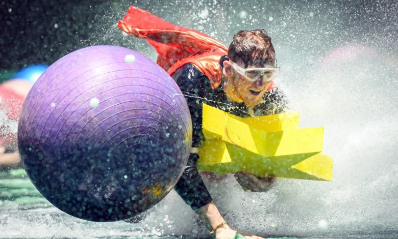 Angry Ginge takes on iconic trial Celebrity Cyclone & clings on for dear life