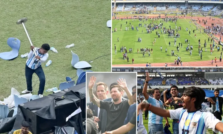 Angry soccer fans destroy stadium, storm field after Lionel Messi’s brief appearance in chaotic scene