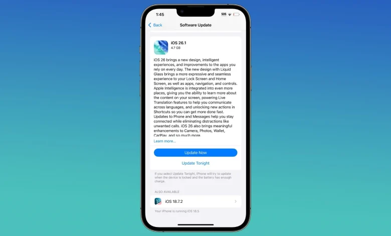 Apple Pushes iPhone Users Still on iOS 18 to Upgrade to iOS 26
