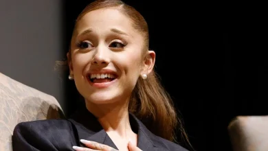 Ariana Grande Becomes Naomi Campbell in Givenchy Suit & Bra