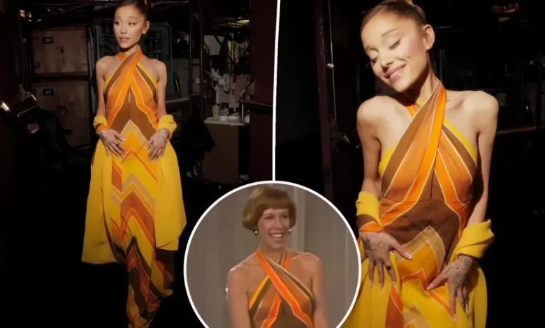 Ariana Grande is straight out of the ‘70s on ‘SNL’ in a dress first worn by Carol Burnett
