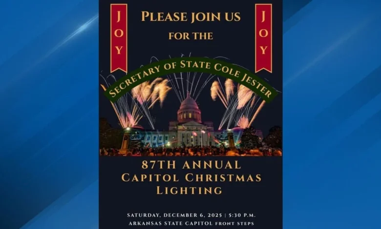Arkansas State Capitol lights up for Christmas cheer this Saturday