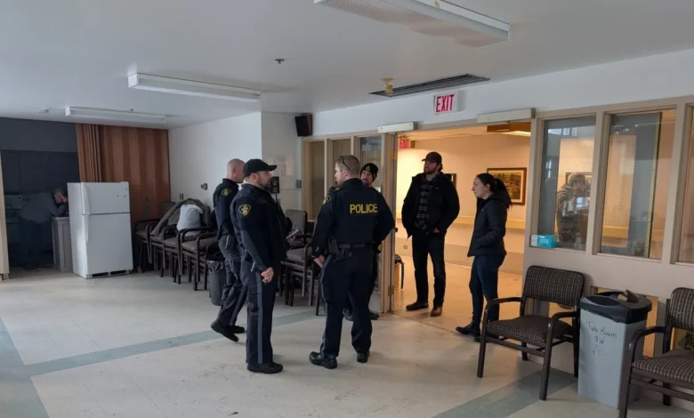 Armed police block councillors from forum with retirement home residents