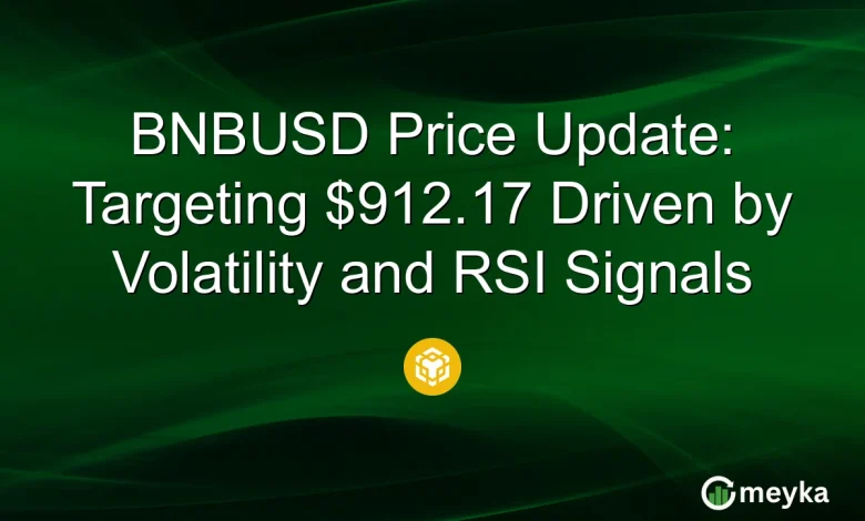 BNBUSD Price Update: Targeting $912.17 Driven by Volatility and RSI Signals