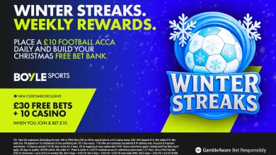 BOYLE Sports rewards: Place a daily £10 football acca to earn Christmas free bets