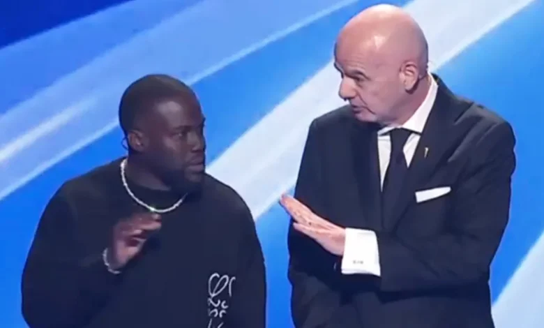 'Be careful' - Gianni Infantino forced to intervene as Kevin Hart almost leaks World Cup 2026 secret