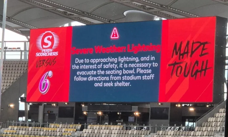 Big Bash League: Fans forced to seek shelter at Optus Stadium due to lightning forecast
