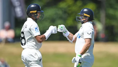 Blackcaps dominate second session through Latham and Ravindra