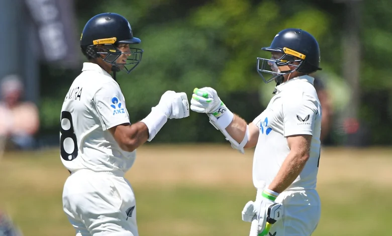 Blackcaps dominate second session through Latham and Ravindra