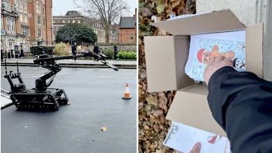 Bomb disposal robot deployed to parliament to tackle box of Christmas cards with MP's name on it