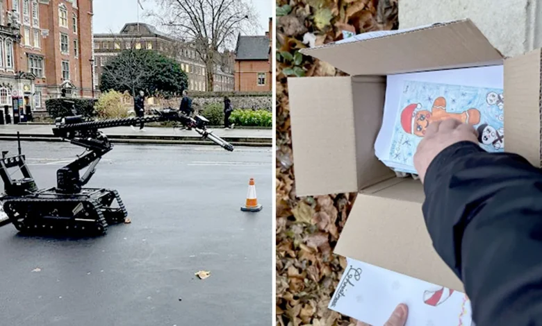 Bomb disposal robot deployed to parliament to tackle box of Christmas cards with MP's name on it
