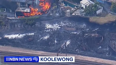 Bushfires engulf homes near Sydney as city swelters through 40-degree scorcher