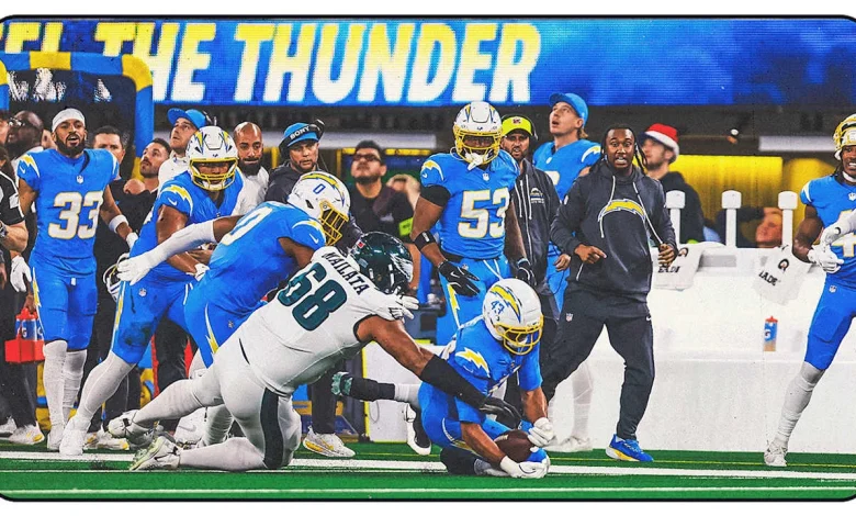 Can't-Miss Play: One INT and Two Fumbles Occur Within the Same Snap of Eagles-Chargers Game