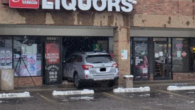 Car crashes through Arvada liquor store, seriously injures person standing outside
