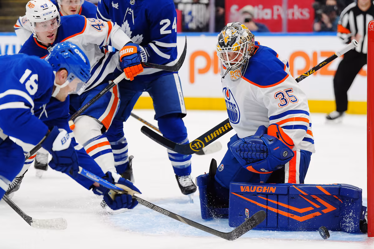 Caught off guard by trade, Jarry stands tall in net for Oilers’ debut