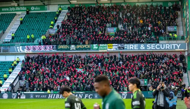 Celtic Fans Collective’s Easter Road ‘Red Card’ Protest