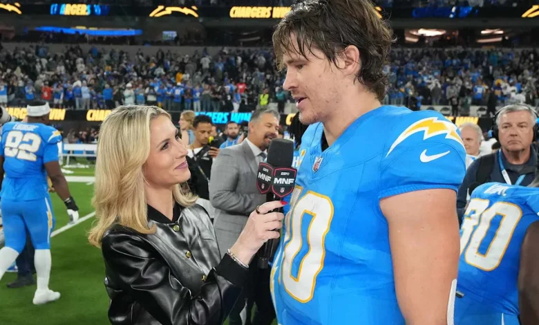 Chargers' Justin Herbert Called Rude for Awkward Interview with ESPN's Laura Rutledge After Win