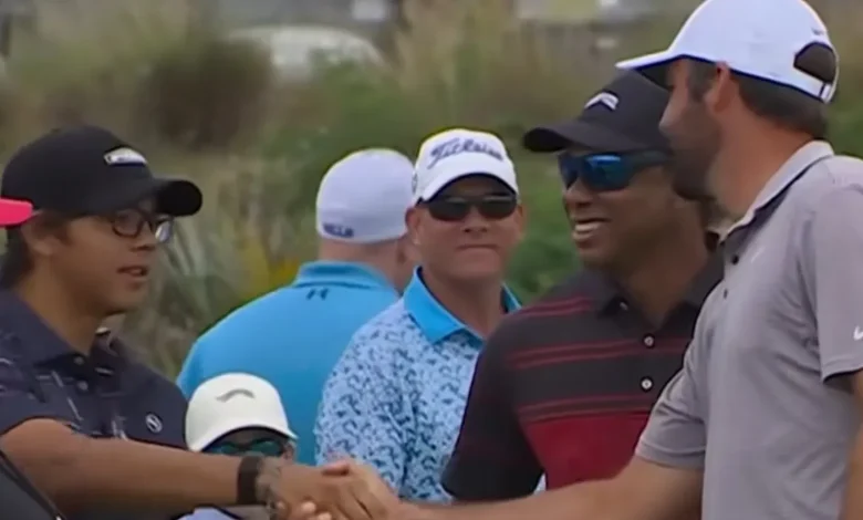 Charlie Woods debuts new look at he meets Scottie Scheffler at Hero World Challenge