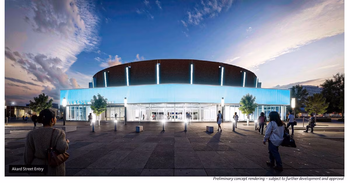 City releases designs for Memorial Auditorium arena, where Dallas Wings are set to play