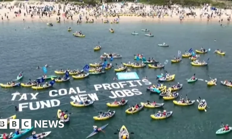 Climate protesters in kayaks disrupt operations at Australia port