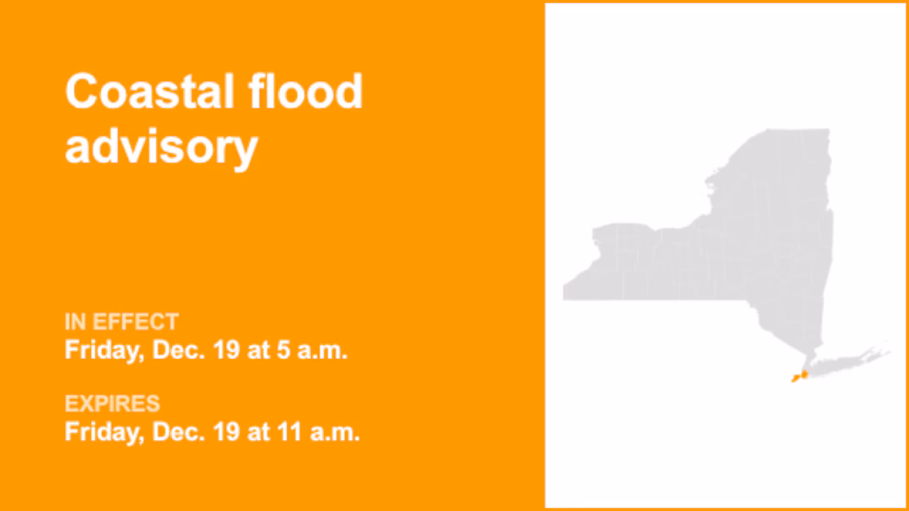 Coastal flood advisory for Richmond (Staten Is.) and Kings (Brooklyn) for Friday