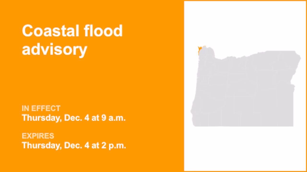 Coastal flood advisory in place for Clatsop County Coast for Thursday