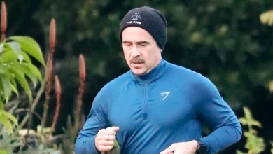 Colin Farrell Sports Running Tights for Jog Around L.A.
