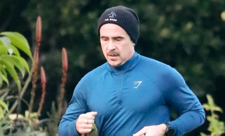 Colin Farrell Sports Running Tights for Jog Around L.A.