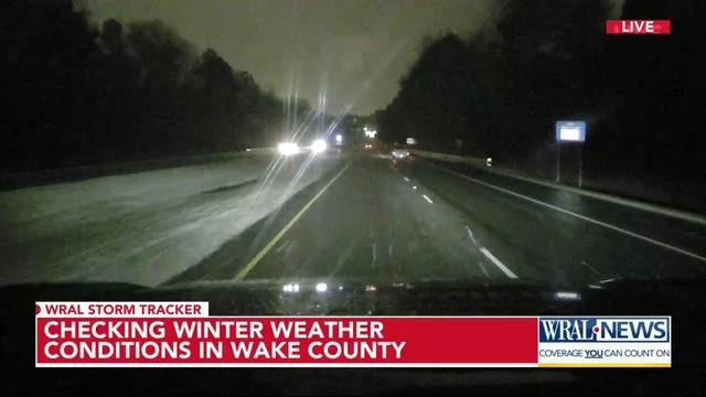 Consistent snow downpour: More snow falling Monday night as WRAL's Storm Tracker drives through Wake County