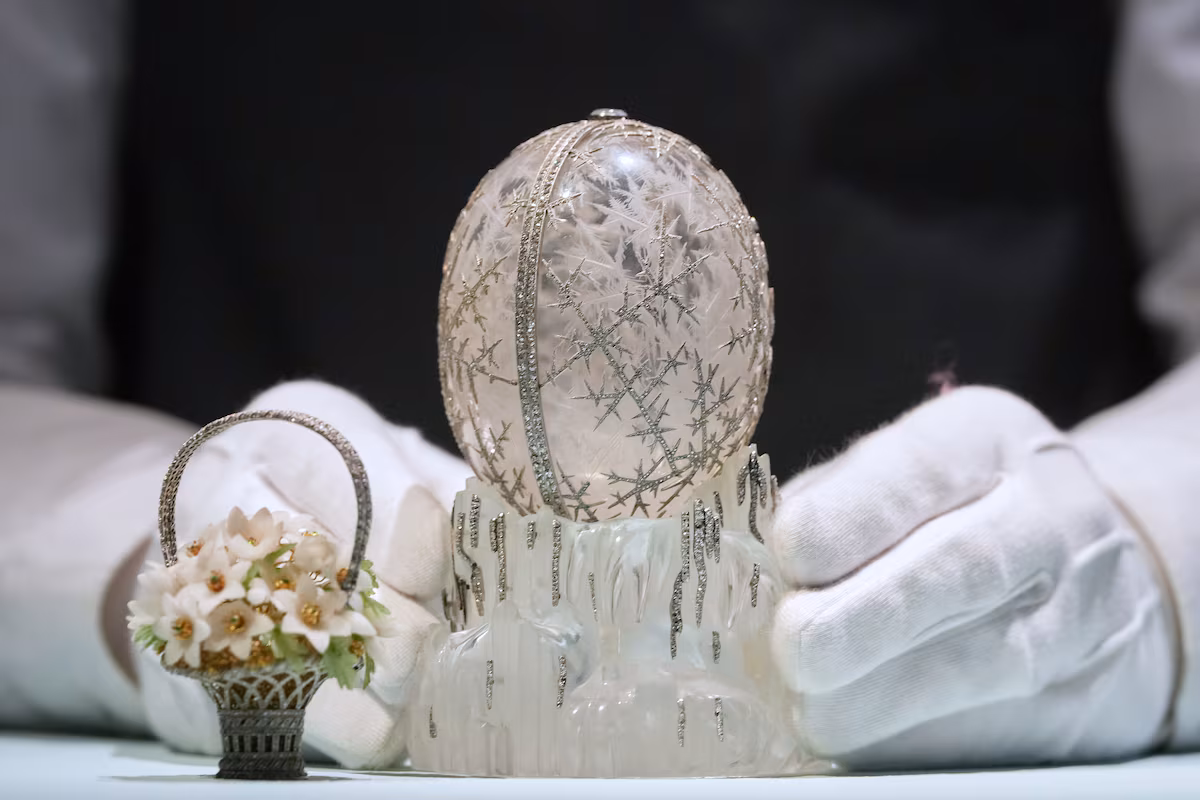 Crystal Fabergé egg crafted for Russian royalty shatters record at auction