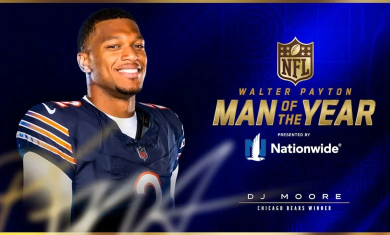 DJ Moore honored as Bears' winner of Walter Payton Man of the Year Award