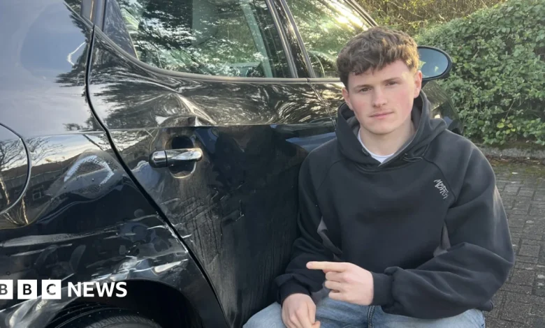 DPD apology after delivery van hits man's car