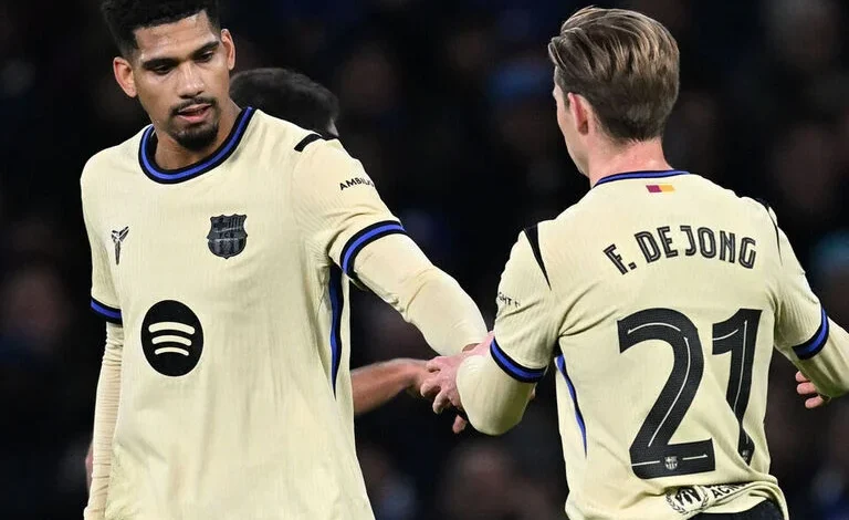 De Jong, Araujo out of Barca squad for crunch Atletico clash