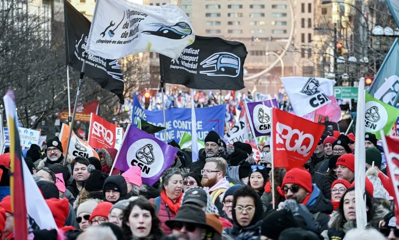 Des syndicats et groupes communautaires réunis pour une manifestation à Montréal