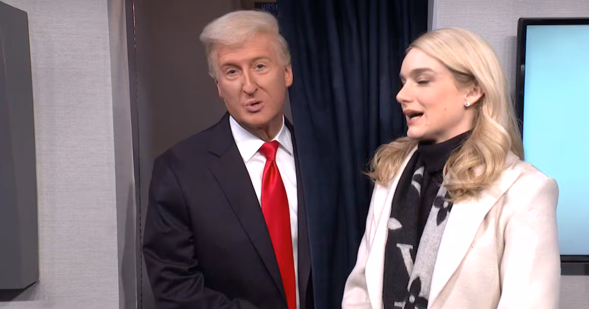 Drug-Addled ‘SNL’ Donald Trump Thirsts Over Leavitt’s Lips