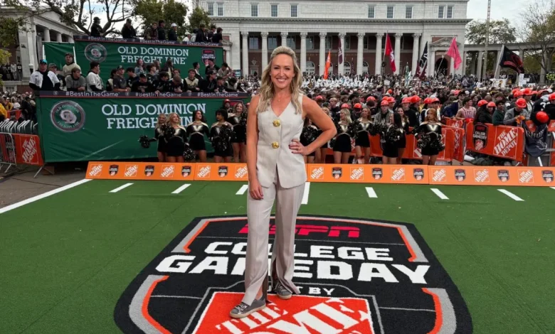ESPN's Kris Budden Rocks Cowboy-Inspired Outfit for Big 12 Championship Duties in Texas
