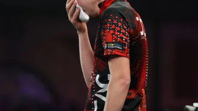 Emotional Dutch darts kid bursts into tears during walk-on and brings wasp spray to Ally Pally stage