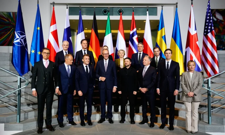 European leaders back 'multinational force' to secure peace in Ukraine, as US commits to security guarantees