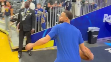 Even Caitlin Clark Couldn’t Believe Steph Curry’s Latest Trick Shot in Warmups