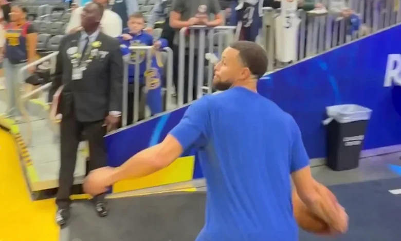 Even Caitlin Clark Couldn’t Believe Steph Curry’s Latest Trick Shot in Warmups