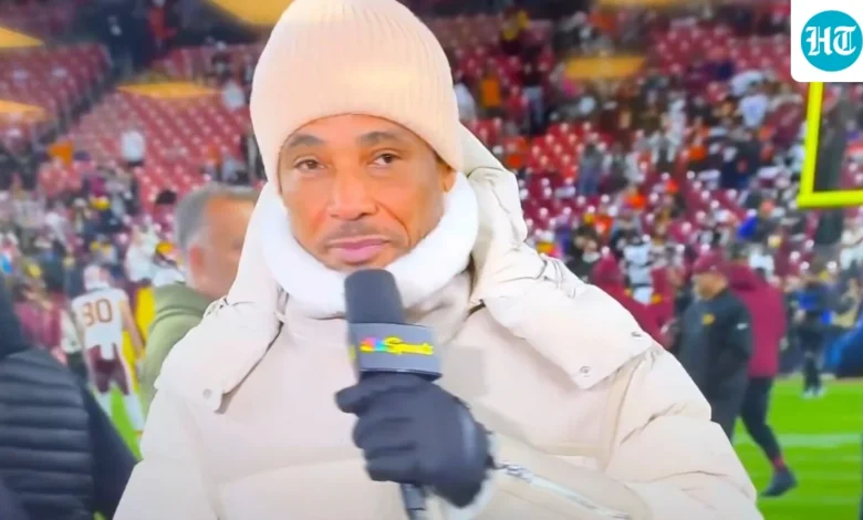 Fans worry after ex- NFL star Rodney Harrison freezes mid-sentence during live broadcast | Hindustan Times