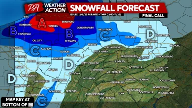 Final Call Snowfall Forecast for Significant Snow Wed-Thur Across Parts of Pennsylvania