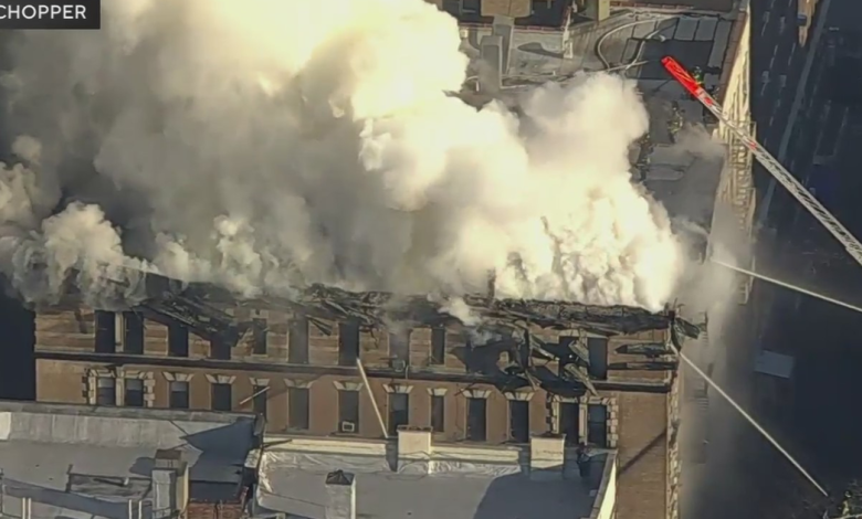 Fire burning at Upper West Side apartment building in NYC