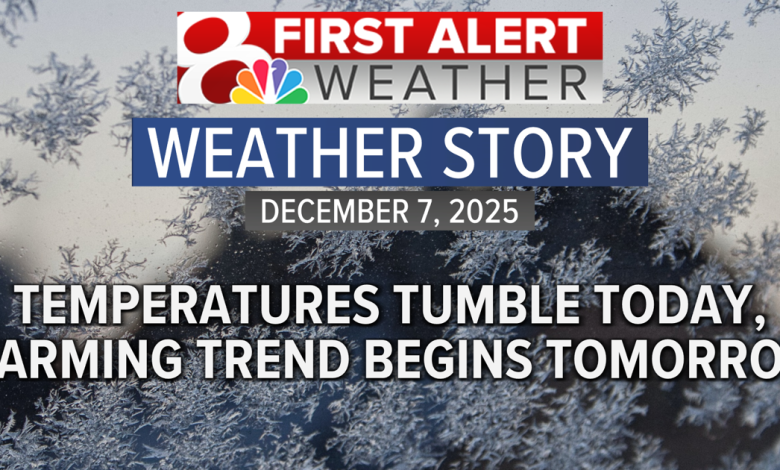 Forecast: Sunday's temperatures take a tumble