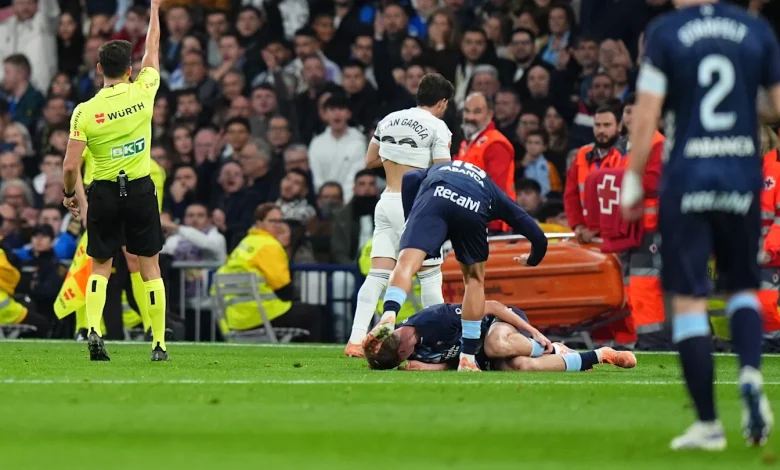 Fran García se fue expulsado contra el Celta por dos amonestaciones en un minuto